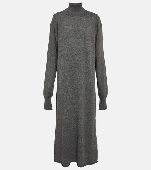 Cashmere turtleneck midi dress