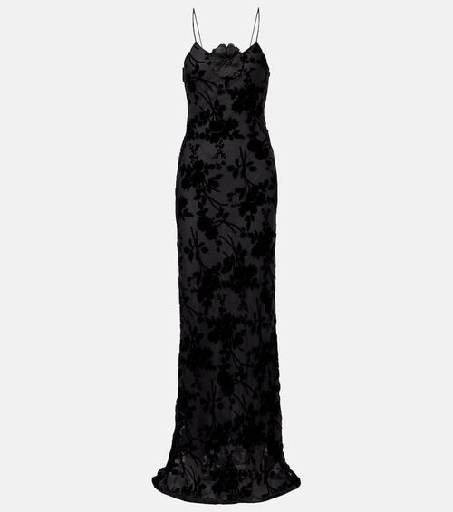 Devoré floral velvet gown