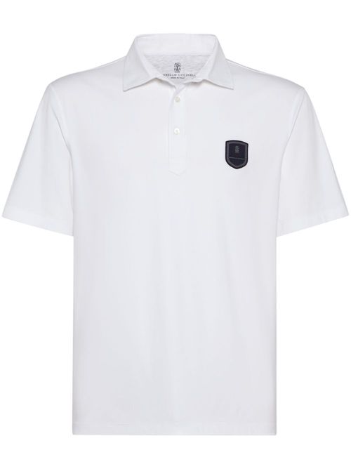 Appliqué-detail polo shirt - White
