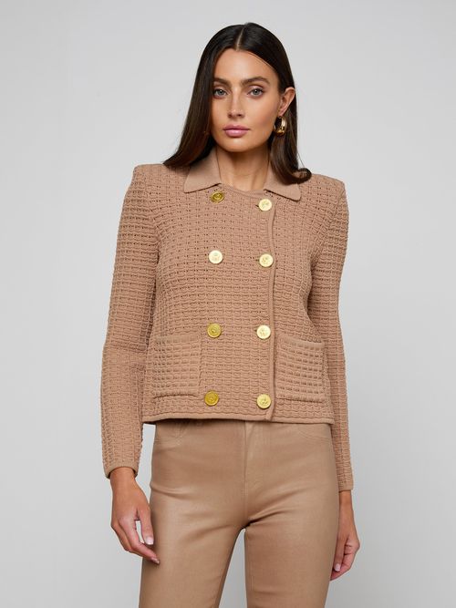 Charlie Knit Jacket In Cappuccino/gold