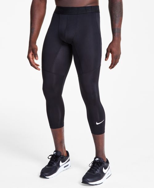 Pro Men's Dri-fit 3/4-Length Fitness Tights - Black/white