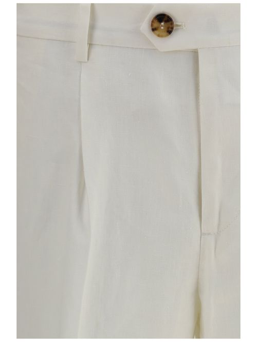 Tailored Linen Trousers — White