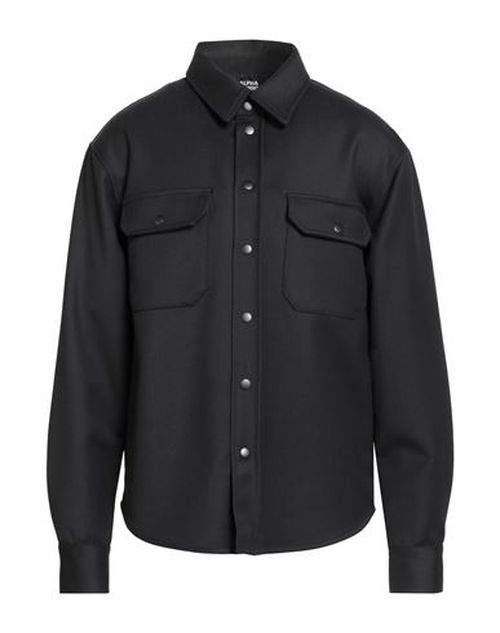 Man Shirt Black Size 36 Polyester, Virgin Wool, Elastane
