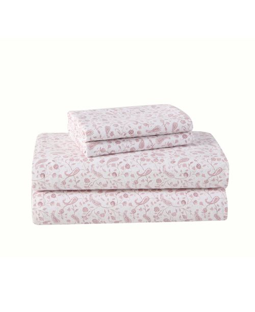 Paisley Prance Cotton Flannel 4-Pc. Sheet Set, King - Paisley Prance