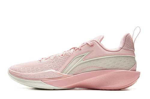 LI-NING Shining 2 Men's Basketball Shoes Lining Anti-Slip Professional Shock Absorption Sneakers Sports Shoes Pink Beige US