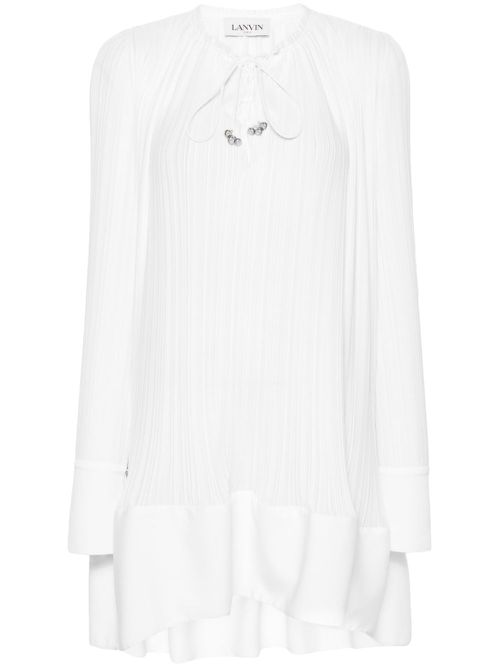 Pleated mini dress - White