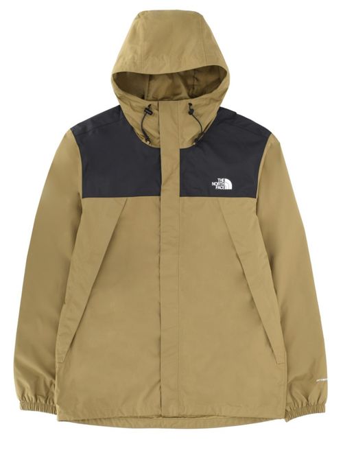 Beige Color Block Hood Jacket
