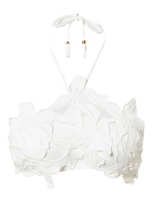 TWINSET floral-appliqué bikini top - White