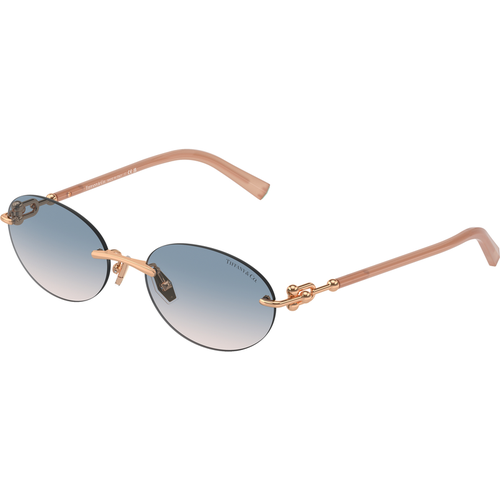 Tiffany Woman Tiffany TF3104D 621716 Sunglasses Metal Gold Brown Round Normal Shaded