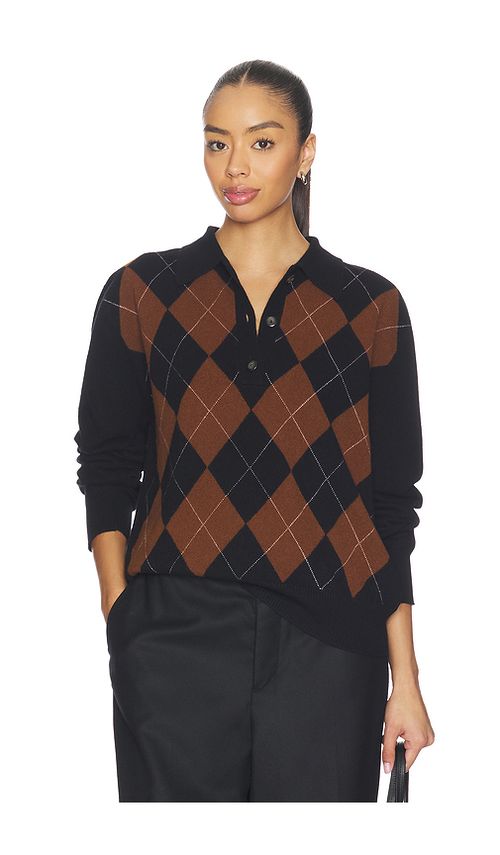 Rohe Compact Knitted Check Polo in Black. 34. Also