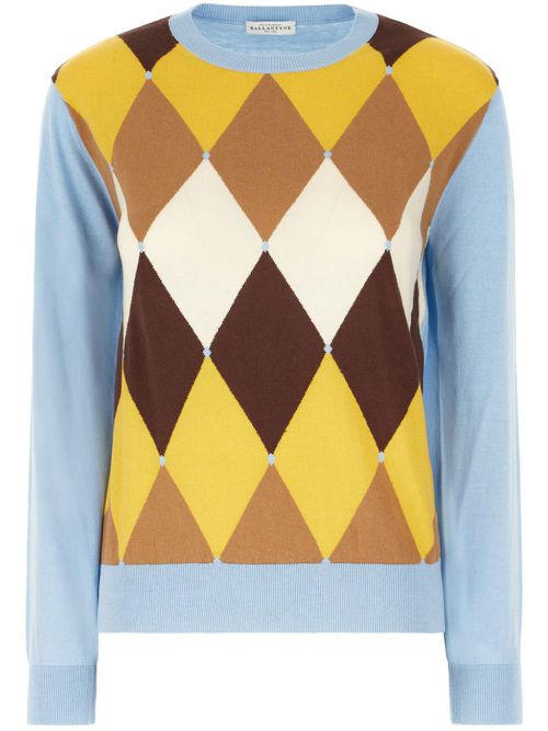 Argyle-intarsia jumper - Blue