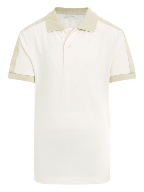 Calvin Klein Kids stretch-cotton polo shirt - Neutrals