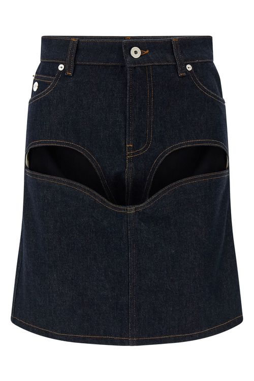 'Denim Mini Skirt With Cuts And Turn Up' Skirt