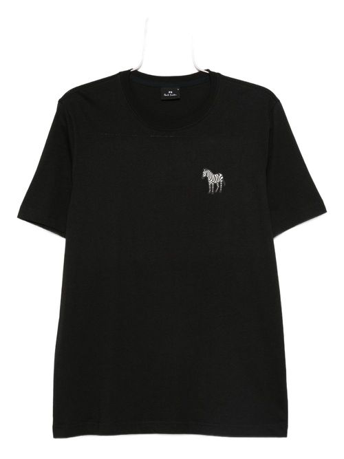 Embroidered-motif T-shirt - Black