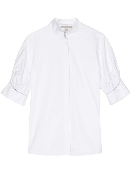 Lace-trim cotton shirt - White