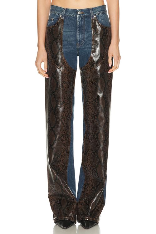 Stella McCartney Snake Chap Wide Leg in Dark Blue - Blue. 30 also , 26, 27