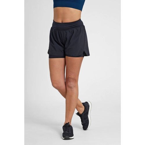 Mountain Warehouse Women's 'Double Layer' Quick Wicking Active Running Shorts in Black