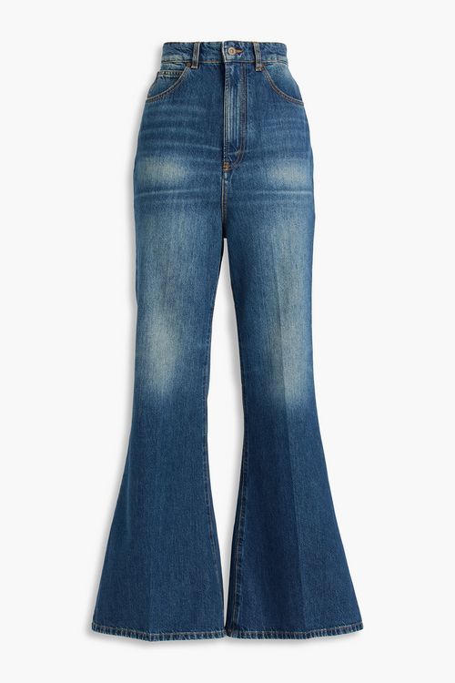 Faded high-rise flared jeans - Blue - 27