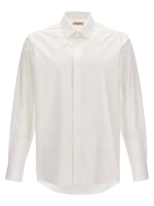 Flower Patch Collar Shirt — White