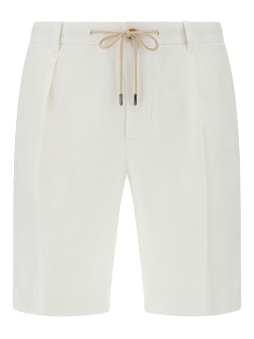 Boggi Milano linen bermuda shorts - White