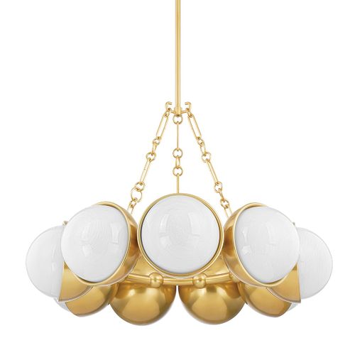 Vintage Polished Brass Chandelier from the Althea Collection