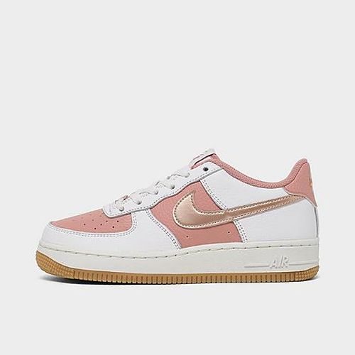 Big Kids Air Force 1 Low Casual Shoes in Rust Pink/Metallic Red Bronze/Summit White