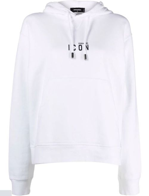 Logo-Embroidered Hoodie — White