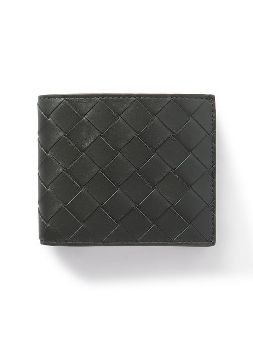 Intrecciato Leather Billfold Wallet - Men - Black