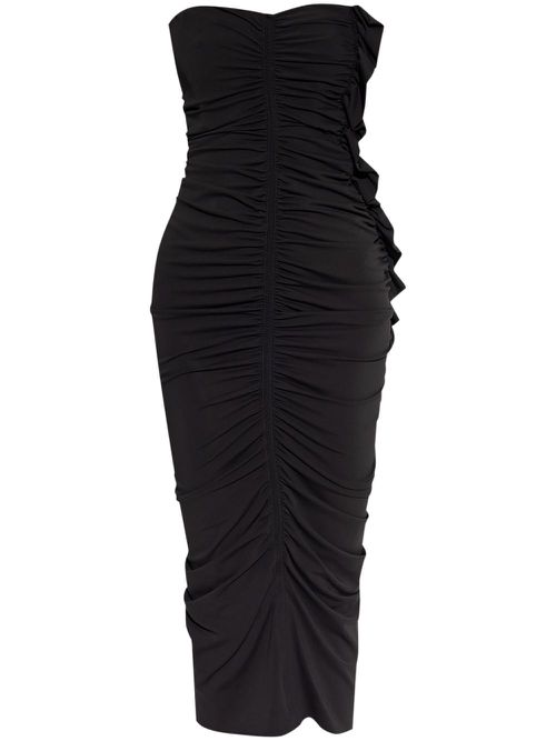 Ruched midi dress - Black