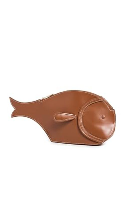 STAUD Women's Pesce Leather Clutch, Tan, One Size