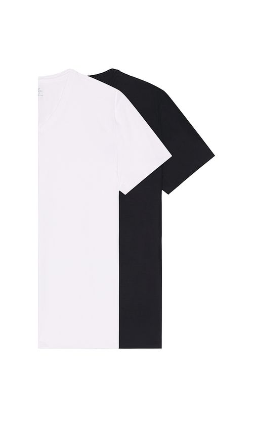 Commando Microfiber 2 Pack V-Neck Undershirt in Black. - M also in S, XL/1X
