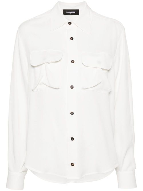 Pointed-collar shirt - White