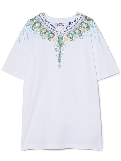 Wings-print cotton T-shirt - White