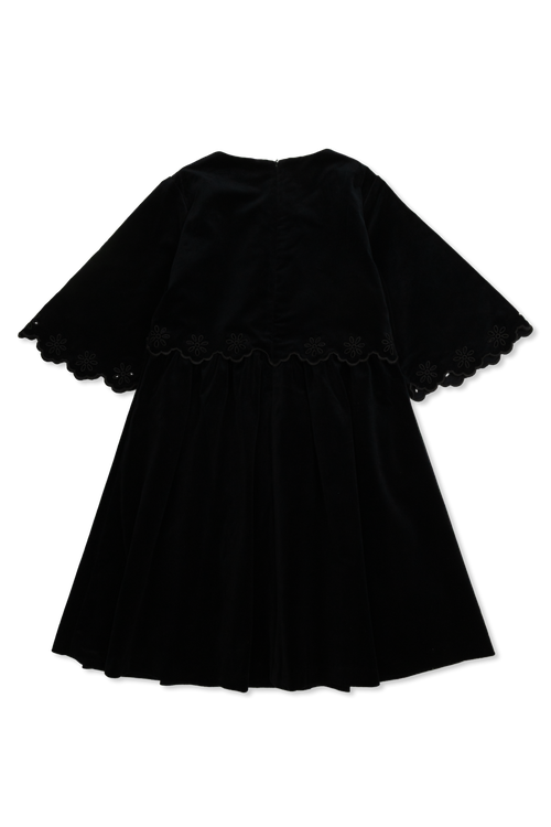 Velvet Dress With Openwork Inserts, Unisex, Navy Blue