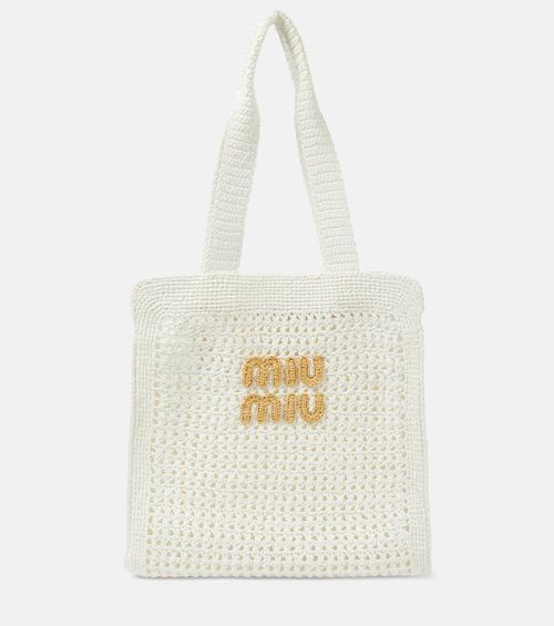 Medium logo crochet tote bag
