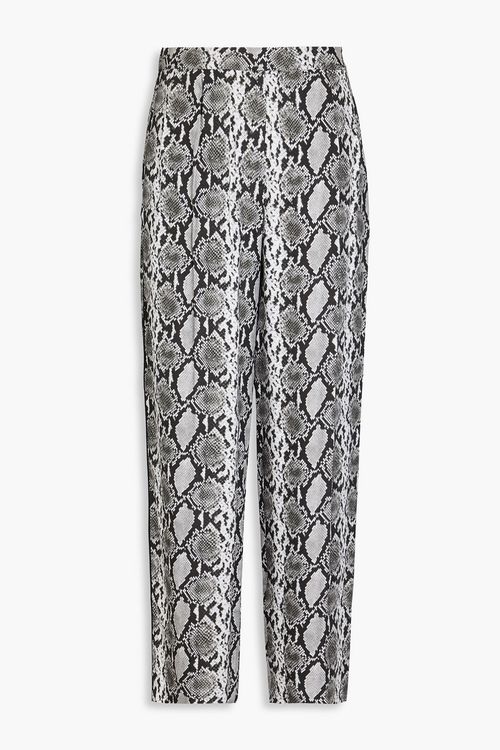Rag & bone - Lacey snake-print silk-blend twill wide-leg pants - Animal print - US 4