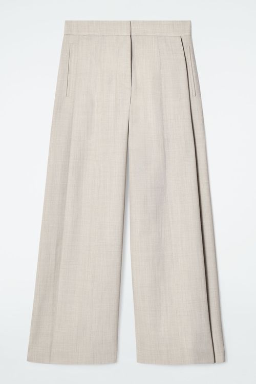 RELAXED WOOL-BLEND WIDE-LEG PANTS