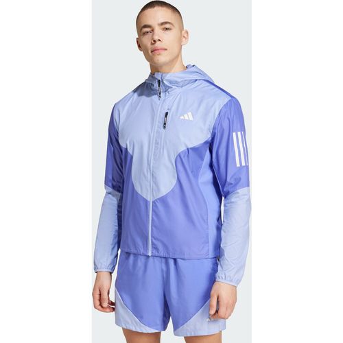 Adidas Performance Mens Own the Run AEROREADY Jacket - Blue Recycled Material - Size Large