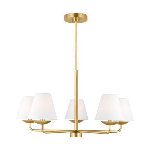 Satin Brass Chandelier from the Albion Collection
