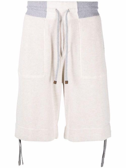 Corduroy-detail bermuda shorts - Neutrals