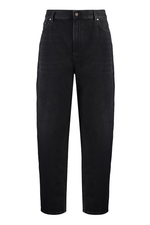 Totême Wide-Leg Jeans with Metal Buttons & Rivets