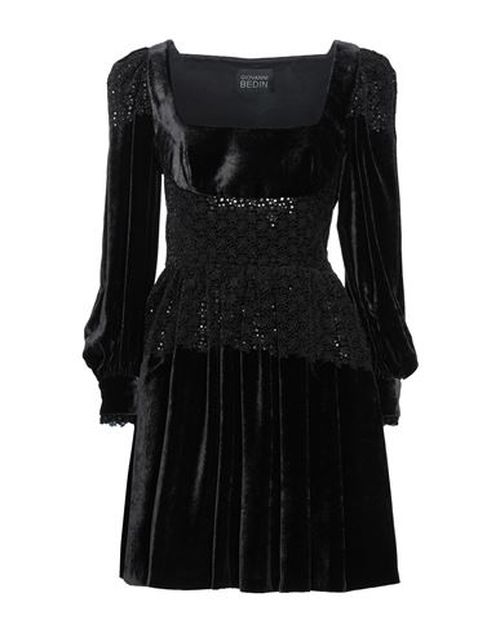 Woman Mini dress Black Size 8 Viscose, Silk, Polyester
