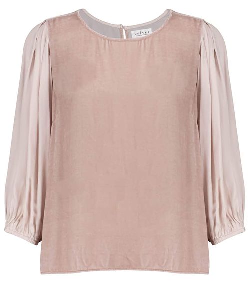 Elise and silk blouse