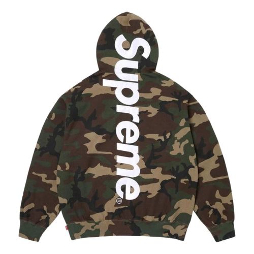 SS26 Satin Appliqué Hooded Sweatshirt 'Woodland Camo'
