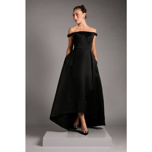 Coast Women's Bardot Fit & Flare Hi Low Hem Maxi Dress in Black