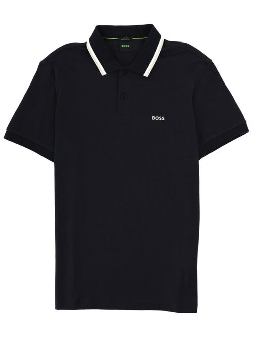 Dark Blue Logo Shirt Collar Polo