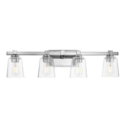 Polished Chrome Four Light Bath Vanity from the Cubos Collection