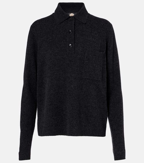 Wool and cashmere polo sweater