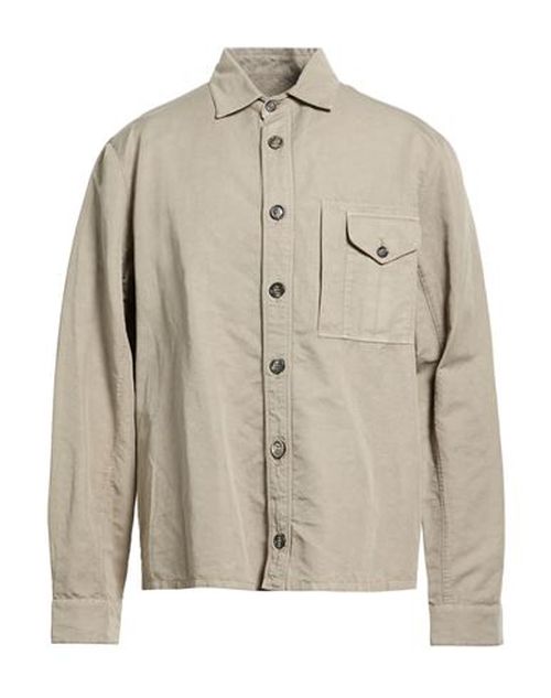 Man Shirt Khaki Size 42 Linen, Cotton