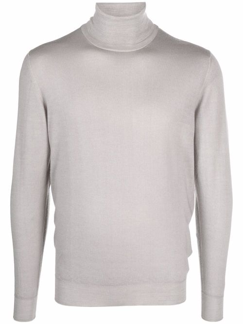 Roll-neck merino jumper - Grey